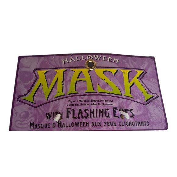 Vintage '97 Paper Magic Group Scary Jack O'Lantern Flashing Eyes Halloween Mask - Picture 3 of 8